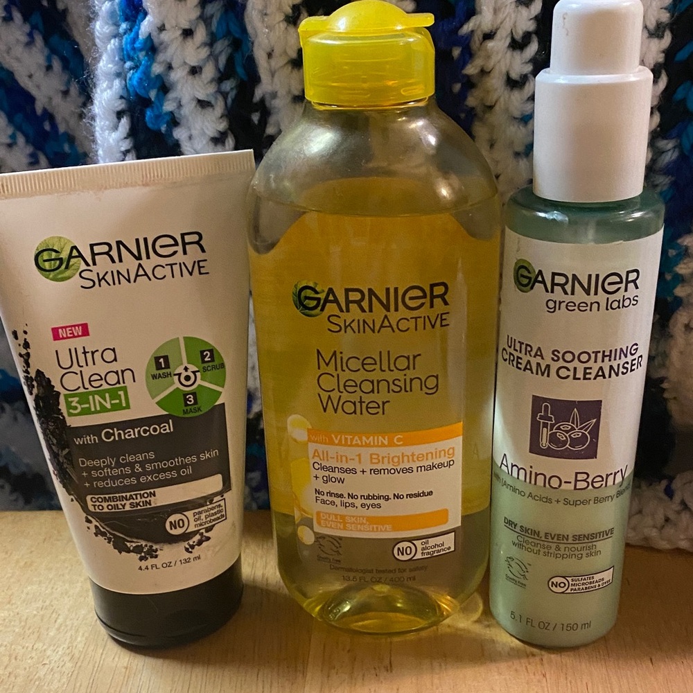 Garnier SkinActive Cleanser Set - Micellar Water, Ultra Clean 3in1,Green Labs